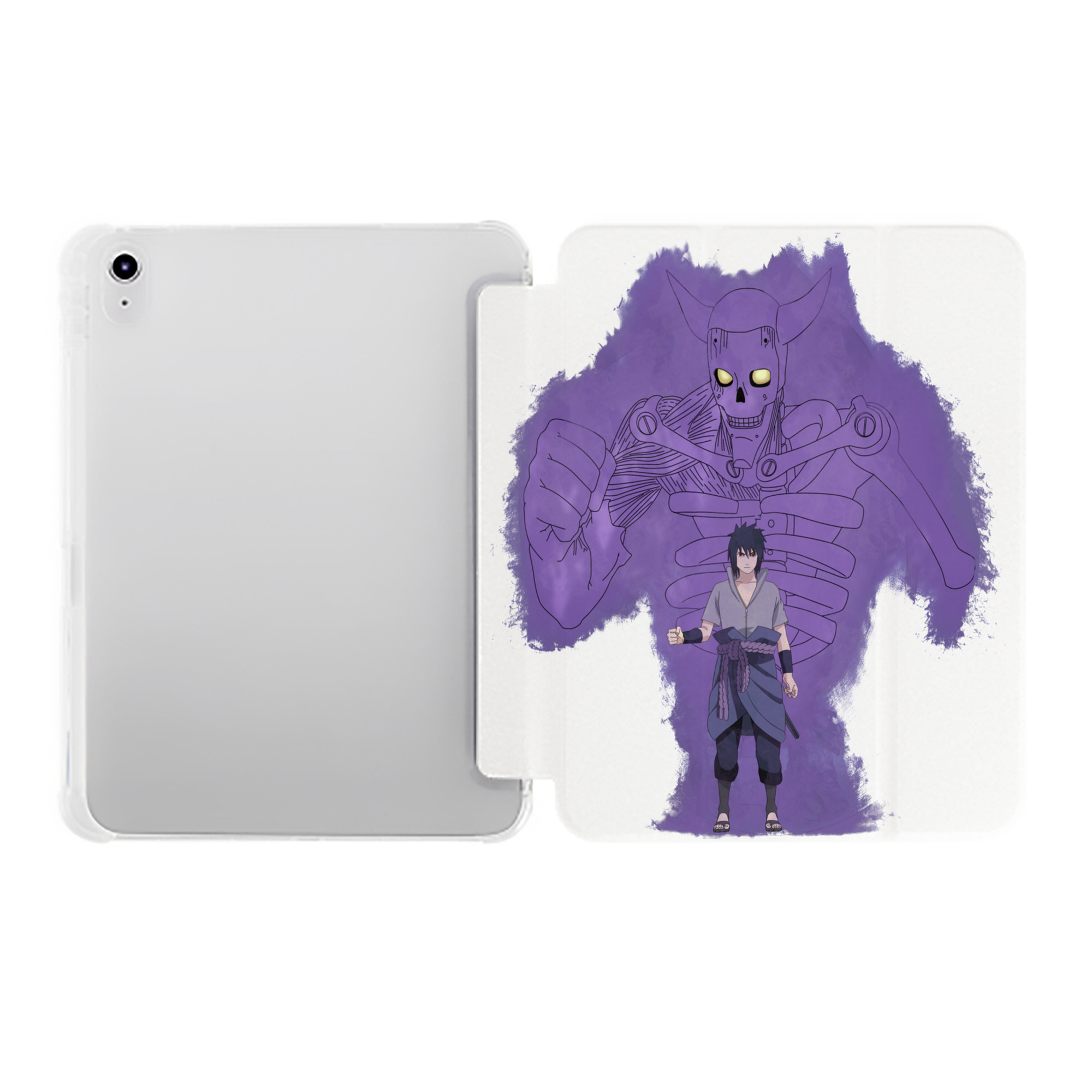 （画像用） NARUTO -ナルト- うちは サスケ Uchiha Sasuke IPad ケース ペン収納付き 三つ折りスタンド PUレザー×シリコン 対応機種9.5/10.5/10.9インチ